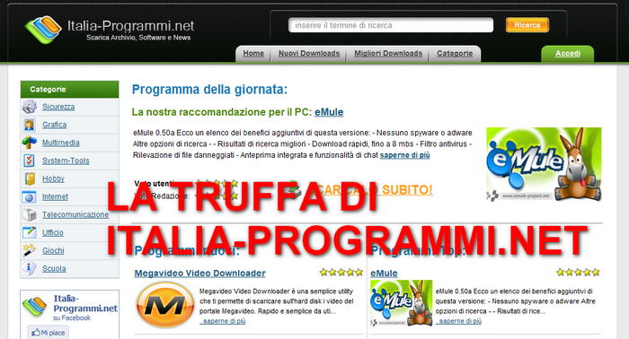 Italiaprogrammi.net: la truffa corre sulla rete